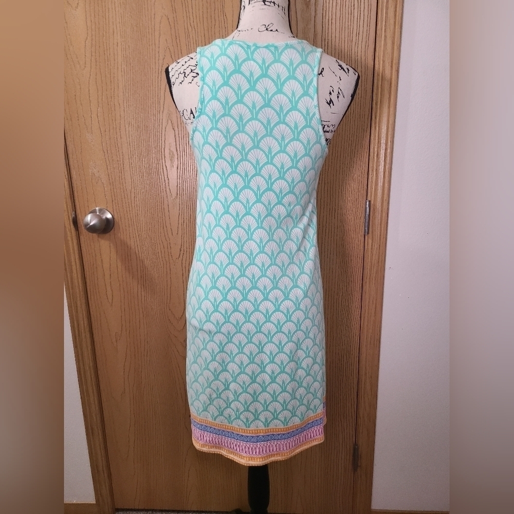 Hatley Blue Bella Pastel Printed Striped Preppy Stretch Tank Dress - Picture 2 of 3